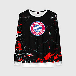 Свитшот женский Бавария Мюнхен штрихи красок, цвет: 3D-белый