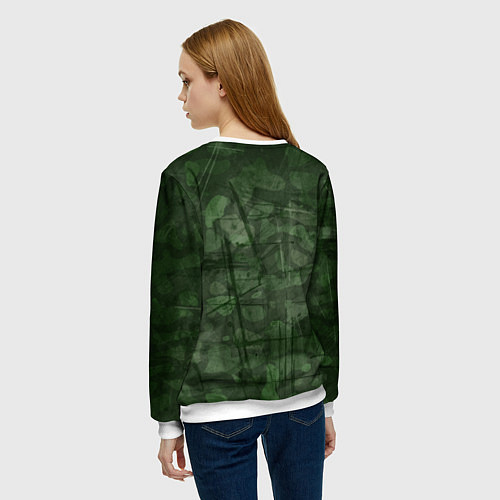 Женский свитшот Эмблема CS GO на камуфляжном фоне / 3D-Белый – фото 4