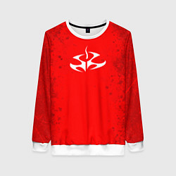 Свитшот женский Белая эмблема hitman на красном, цвет: 3D-белый
