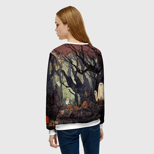 Женский свитшот Призрачный лес / 3D-Белый – фото 4