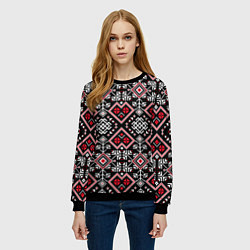 Свитшот женский Славянский орнамент обережный, цвет: 3D-черный — фото 2