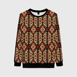 Женский свитшот Славянский вышивной орнамент макошь