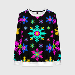 Женский свитшот Снежинки ретро