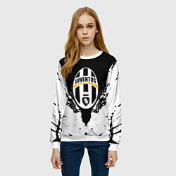 Свитшот женский Ювентус краски всплеск текстура, цвет: 3D-белый — фото 2