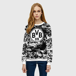 Свитшот женский Боруссиа белые краски, цвет: 3D-белый — фото 2