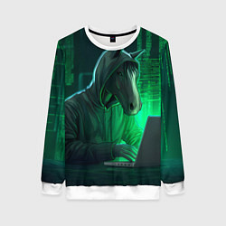 Женский свитшот Конь хакер