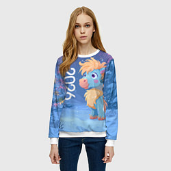 Свитшот женский Милая лошадка 2026, цвет: 3D-белый — фото 2