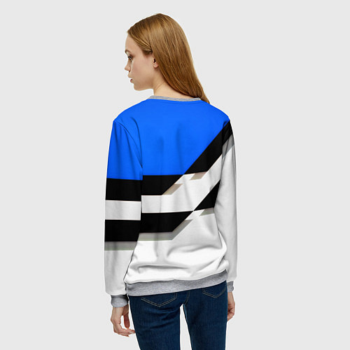 Женский свитшот Лестер сити геометрия полосы / 3D-Меланж – фото 4