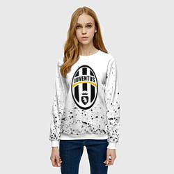 Свитшот женский Juventus краски текстура всплеск, цвет: 3D-белый — фото 2