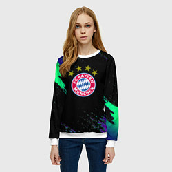 Свитшот женский Бавария Мюнхен краски текстура, цвет: 3D-белый — фото 2