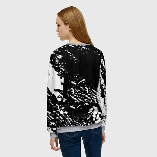 Женский свитшот Juventus белые штрихи красок / 3D-Меланж – фото 4