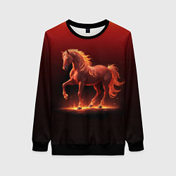 Женский свитшот Узор с конем огнем