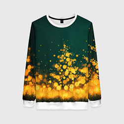 Свитшот женский Новогодние елочки из боке, цвет: 3D-белый