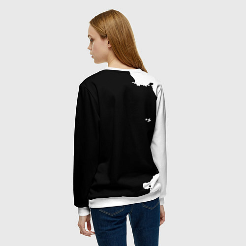 Женский свитшот Реал Мадрид черно белые краски / 3D-Белый – фото 4