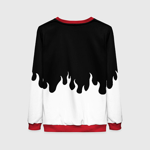 Женский свитшот Реал Мадрид огонь белый / 3D-Красный – фото 2