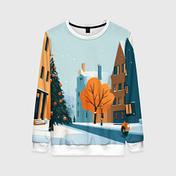 Женский свитшот Новогодняя улица