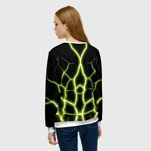 Женский свитшот Color green black / 3D-Белый – фото 4