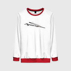 Женский свитшот Лучше поздно чем никогда бело-черный арт