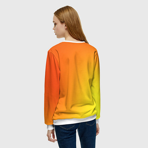 Женский свитшот Color orange red / 3D-Белый – фото 4