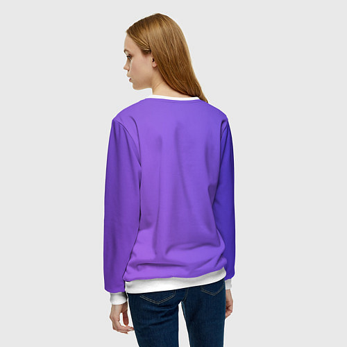 Женский свитшот Color purple gradient / 3D-Белый – фото 4