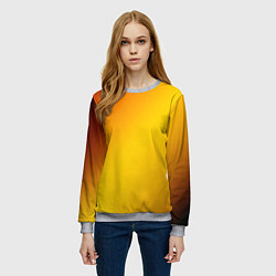 Свитшот женский Color yellow red gradient, цвет: 3D-меланж — фото 2