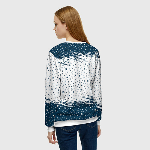 Женский свитшот Шрек и Осел - новый год / 3D-Белый – фото 4