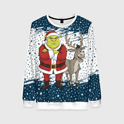 Женский свитшот Шрек и Осел - новый год