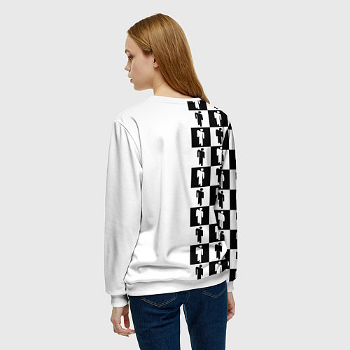 Женский свитшот Ювентус паттерн люди / 3D-Белый – фото 4