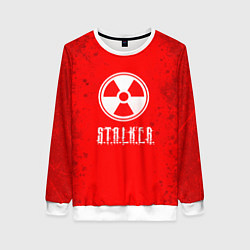 Женский свитшот Stalker - белое на красном