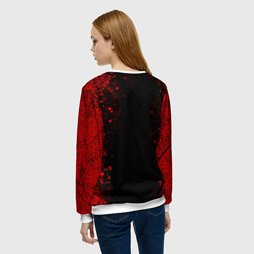 Женский свитшот Stalker - красное на черном / 3D-Белый – фото 4