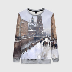 Свитшот женский Санкт-Петербург зима, цвет: 3D-меланж