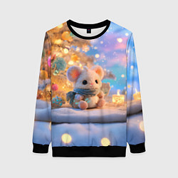 Женский свитшот Новогодняя милая мышка