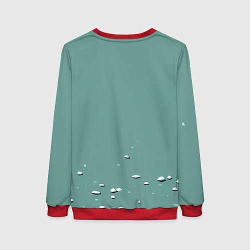 Женский свитшот Недовольный новогодний котик / 3D-Красный – фото 2