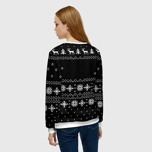 Женский свитшот Ювентус новый год текстура / 3D-Белый – фото 4