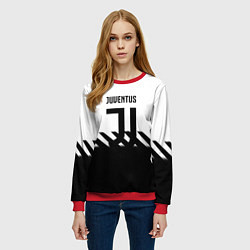 Свитшот женский Ювентус полосы геометрия линии, цвет: 3D-красный — фото 2