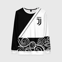 Свитшот женский Ювентус геометрия полосы текстура, цвет: 3D-белый