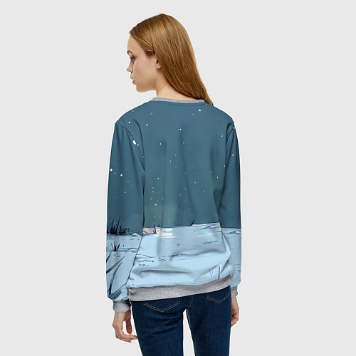 Женский свитшот Забавная новогодняя лошадка / 3D-Меланж – фото 4