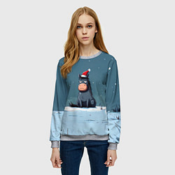 Свитшот женский Забавная новогодняя лошадка, цвет: 3D-меланж — фото 2