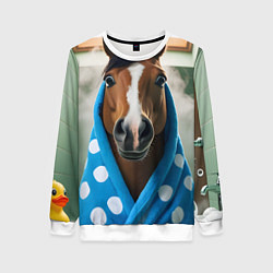 Женский свитшот Лошадь в ванной