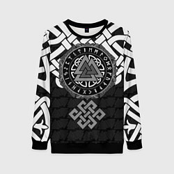 Женский свитшот Символика валькнут в орнаменте