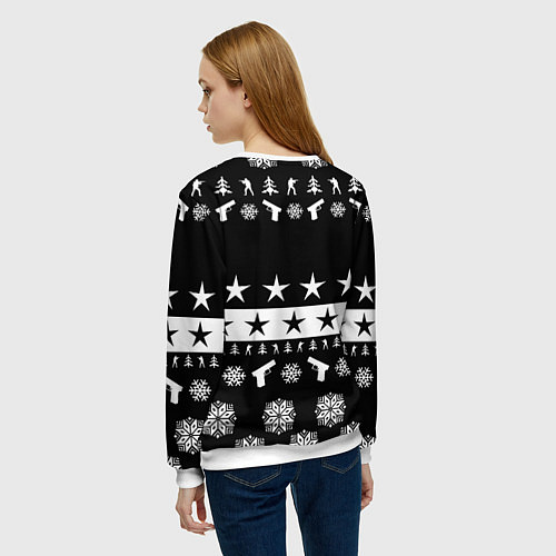 Женский свитшот Borussia x counter strike / 3D-Белый – фото 4