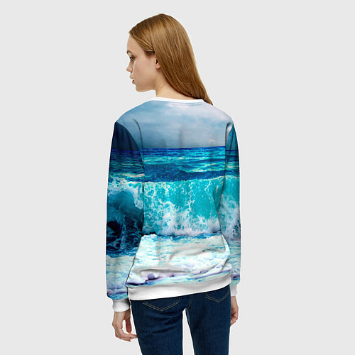 Женский свитшот Волны / 3D-Белый – фото 4