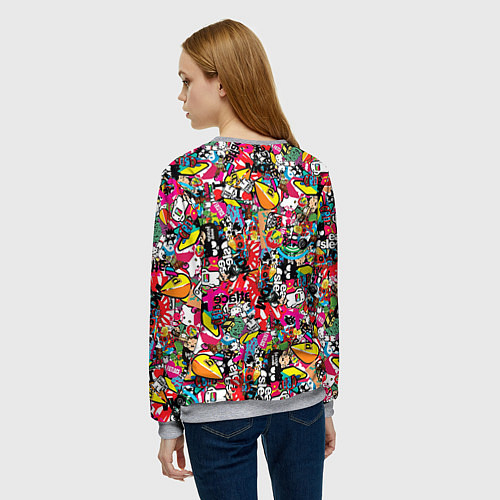 Женский свитшот Стикербомбинг / 3D-Меланж – фото 4
