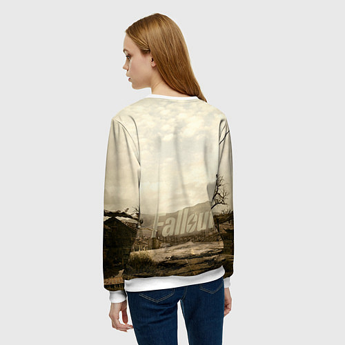 Женский свитшот Fallout City / 3D-Белый – фото 4