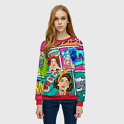 Свитшот женский POP ART, цвет: 3D-красный — фото 2