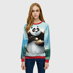 Свитшот женский Кунг фу панда, цвет: 3D-красный — фото 2