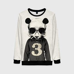 Свитшот женский Скелет панды, цвет: 3D-черный