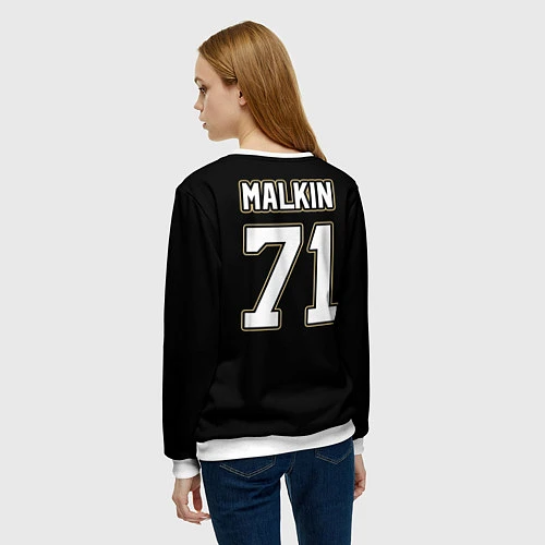 Женский свитшот Pittsburgh Penguins: Malkin / 3D-Белый – фото 4