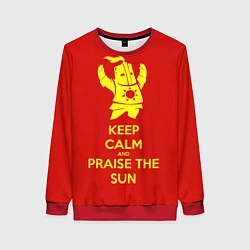 Свитшот женский Keep Calm & Praise The Sun, цвет: 3D-красный
