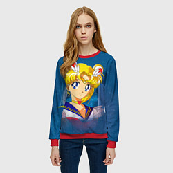 Свитшот женский Сейлор Мун, цвет: 3D-красный — фото 2